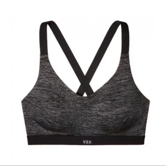 Victoria's Secret VSX Sport Lightweight Grey Black The Ultimate Sports Bra - Picture 3 of 7